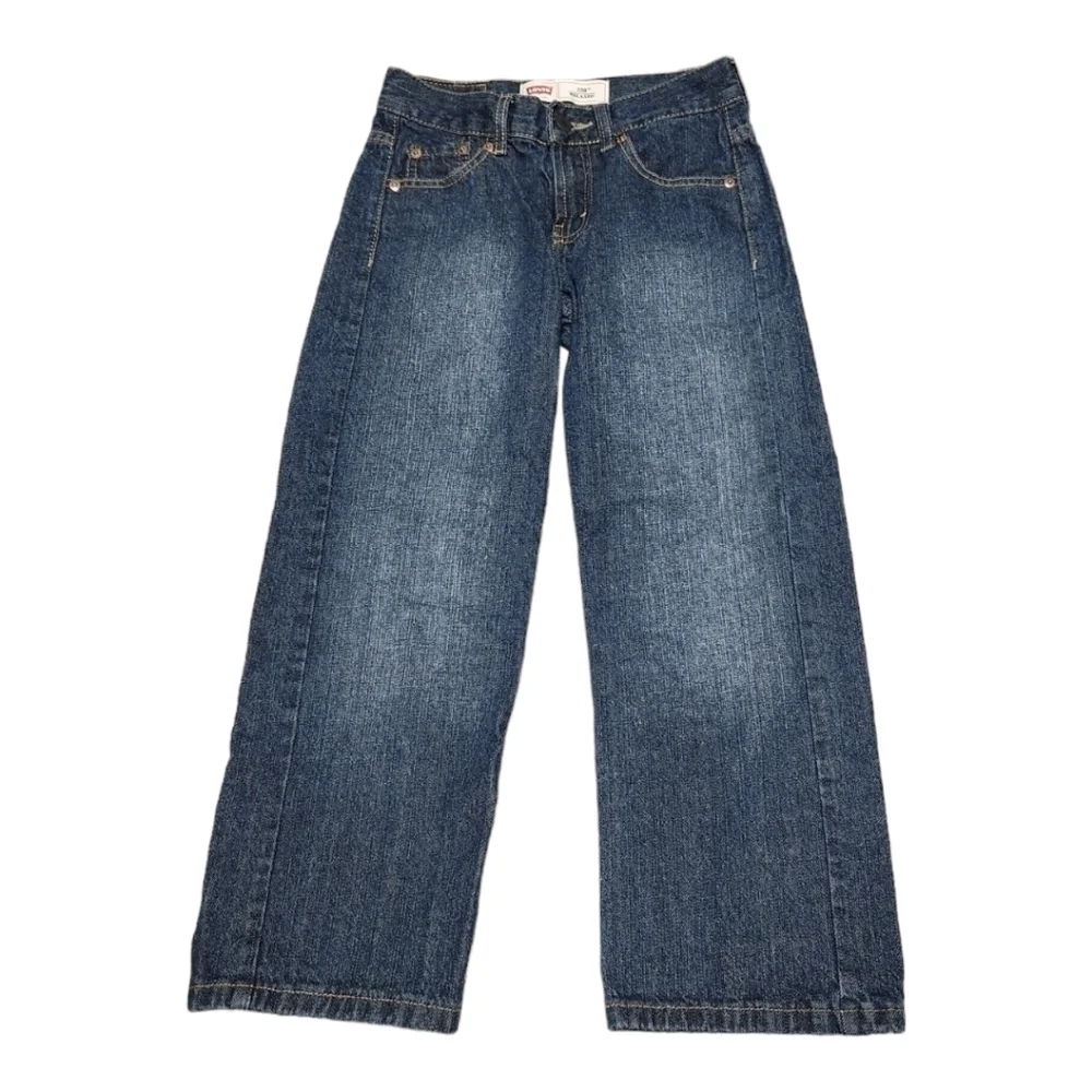 LEVI'S Boy's 550 Relaxed Fit Darkwash Denim Blue Jeans, size 8
